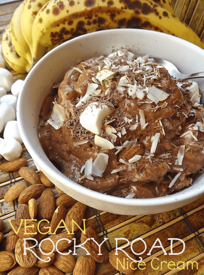 In the mood to indulge on some rocky road? Get out your food processor and create this dairy-free, rich and creamy, Vegan Rocky Road Banana Nice Cream.
