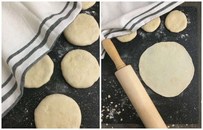 Homemade Flour Tortillas- Process Collage: Allow the dough to rest, then roll into tortillas.