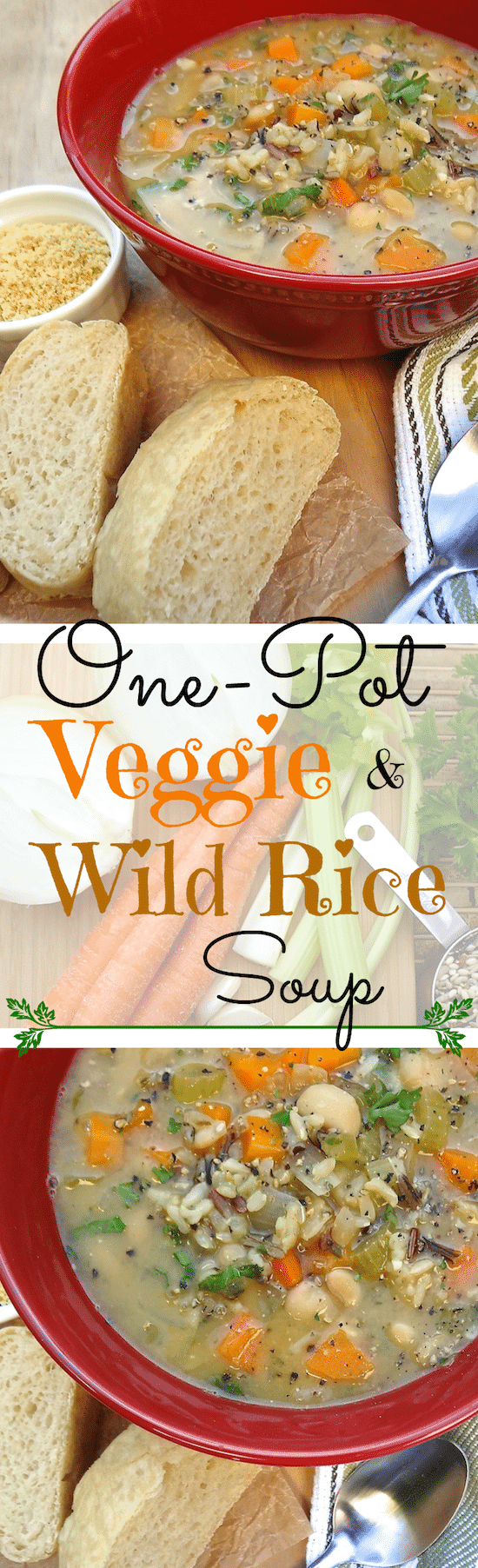 Quick One-Pot Veggie and Wild Rice Soup - vegan. A hearty and delicious soup perfect for those cold winter days. It only takes one pot, a few simple ingredients and about 30 minutes to cook. Vegan and Gluten-Free!