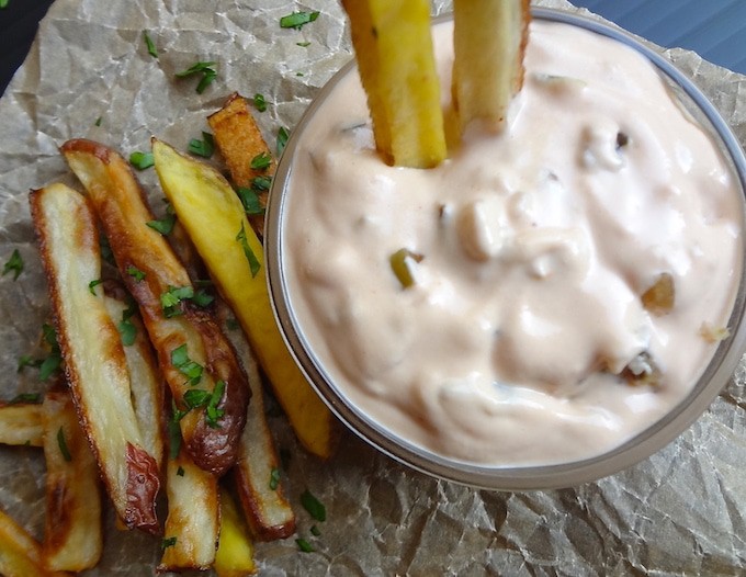 vegan in n out spread with french fries.