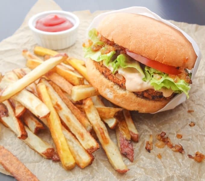 One bite of this Copycat In-N-Out Vegan Burger with Spread will have anyone questioning its authenticity. The mayo-free spread paired with grilled onions even had me fooled. So beat that chemical burger craving with this healthier, cruelty free option.