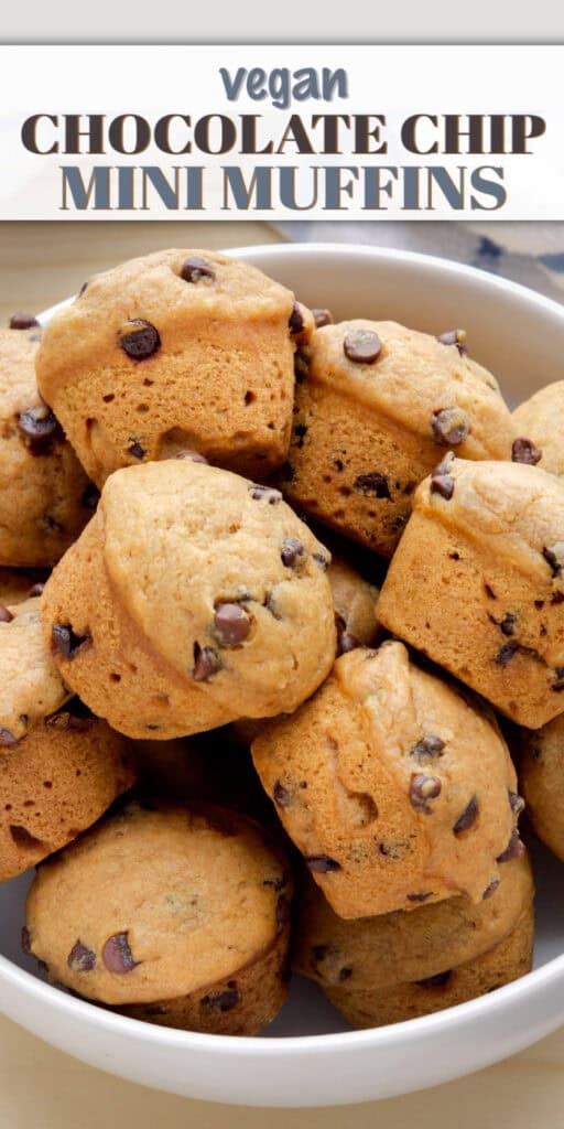 Chocolate chip muffins in a bowl.