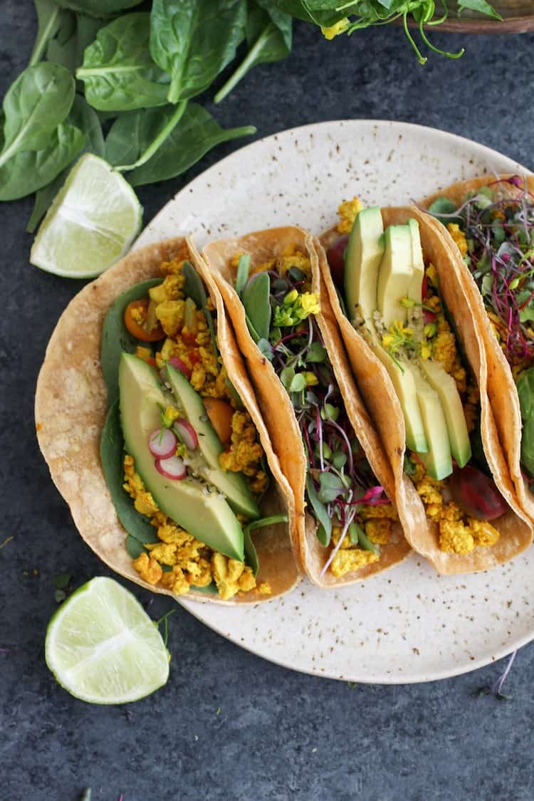 36 Vegan Mexican Recipes! Loaded breakfast tacos, Hearty mains, Spicy sides and more! Recipes include burritos, tacos, enchiladas, dips etc!