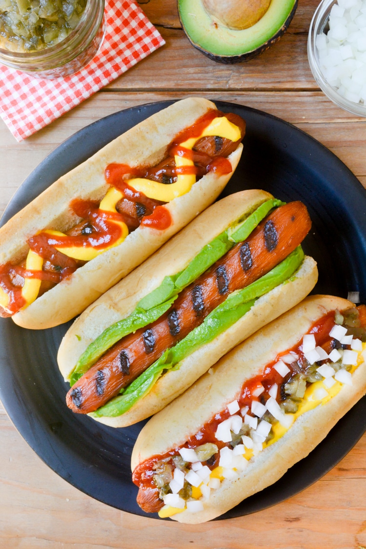 Vegan Carrot Dogs in a bun with ketchup and mustard.