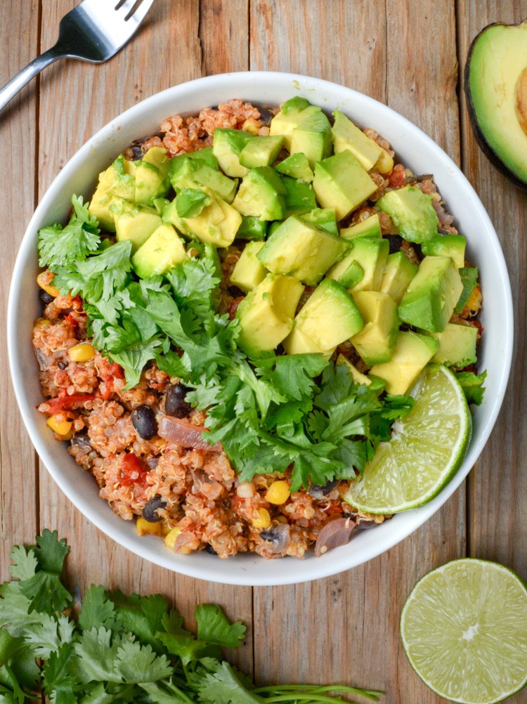This vegan Mexican Quinoa Bowl is a quick Instant-Pot meal when you’re short on time. It’s loaded with easy-to-store ingredients, such as quinoa, black beans, frozen sweet corn and canned fire-roasted tomatoes. Toss all the ingredients into your IP for a simple, healthy dinner any night of the week. *with oil-free option*