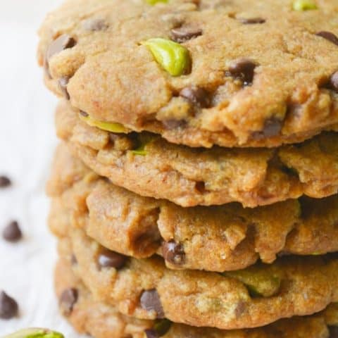 Pistachio Chocolate Chip Cookies (vegan)