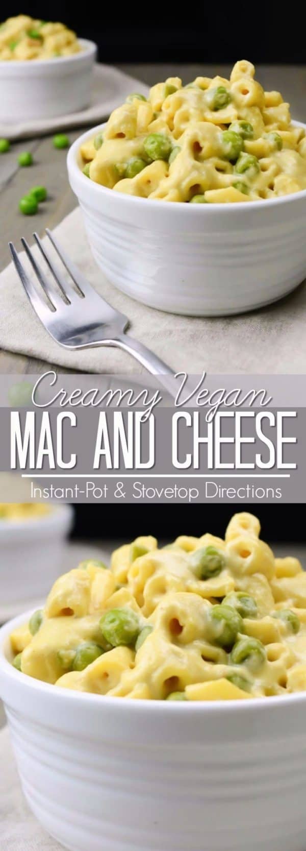 Creamy Vegan Mac and Cheese with Peas Instant Pot Stovetop