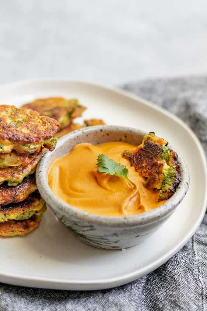 vegan party food favorites - broccoli fritters