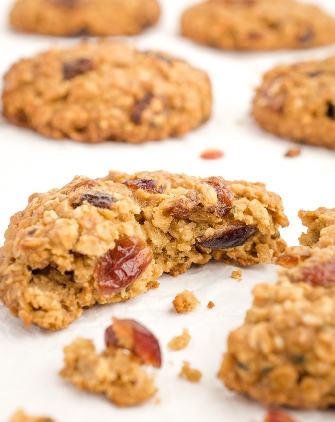 Vegan breakfast cookie broken in half.