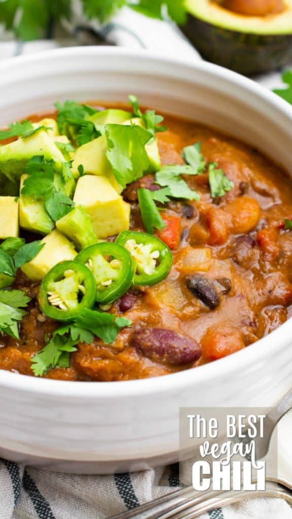 The best vegan chili in a bowl.