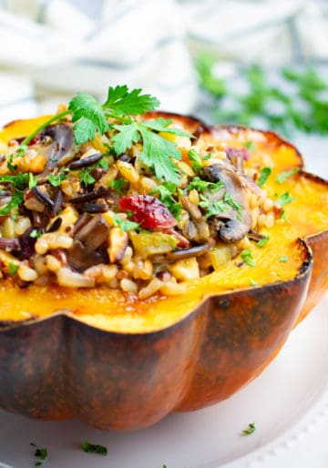 Wild Rice Stuffed Acorn Squash | Where You Get Your Protein