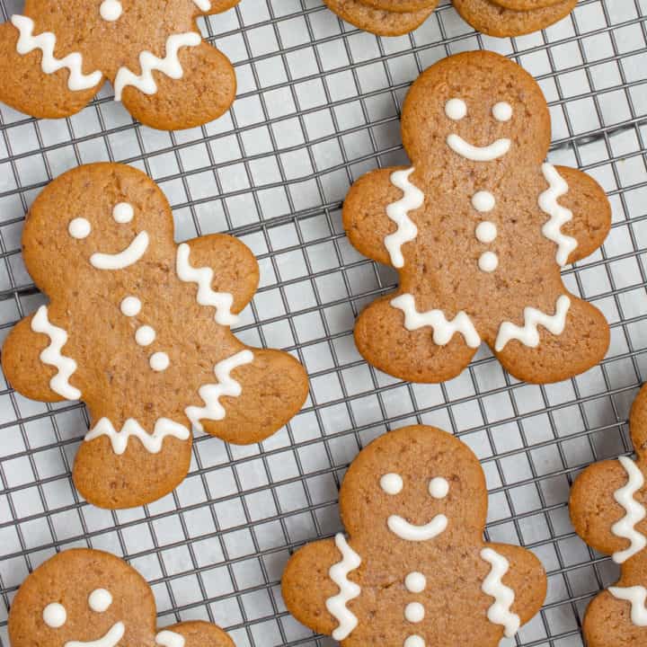 Decorated gingerbread cookies.