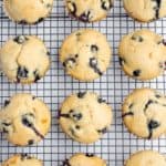 Muffins on a wire cooling rack.
