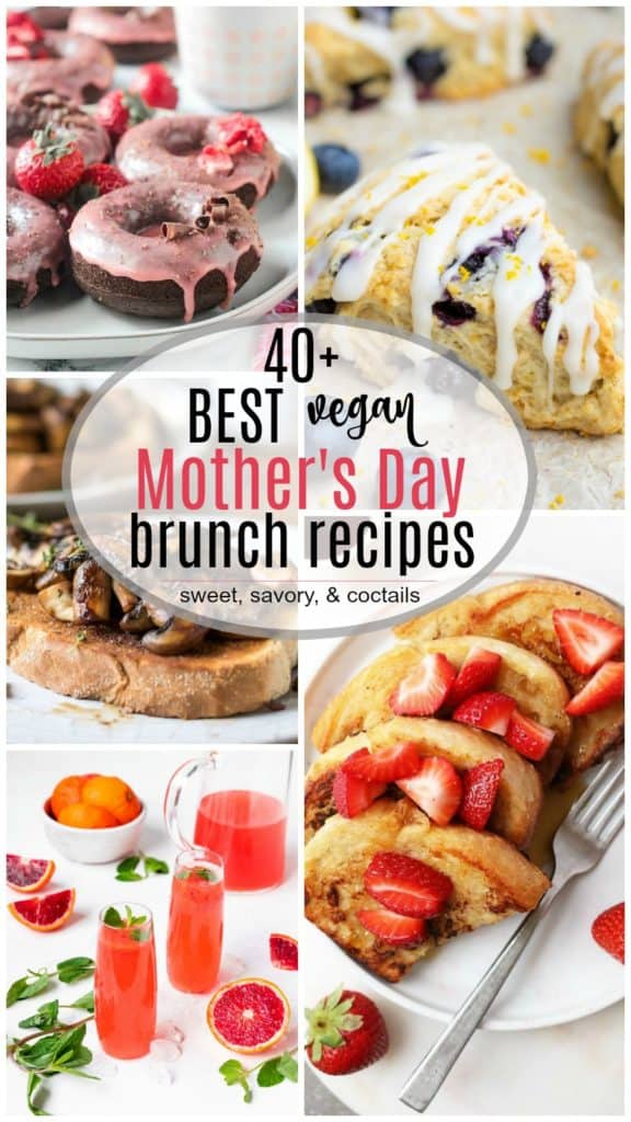 Vegan Mother's Day brunch collage.