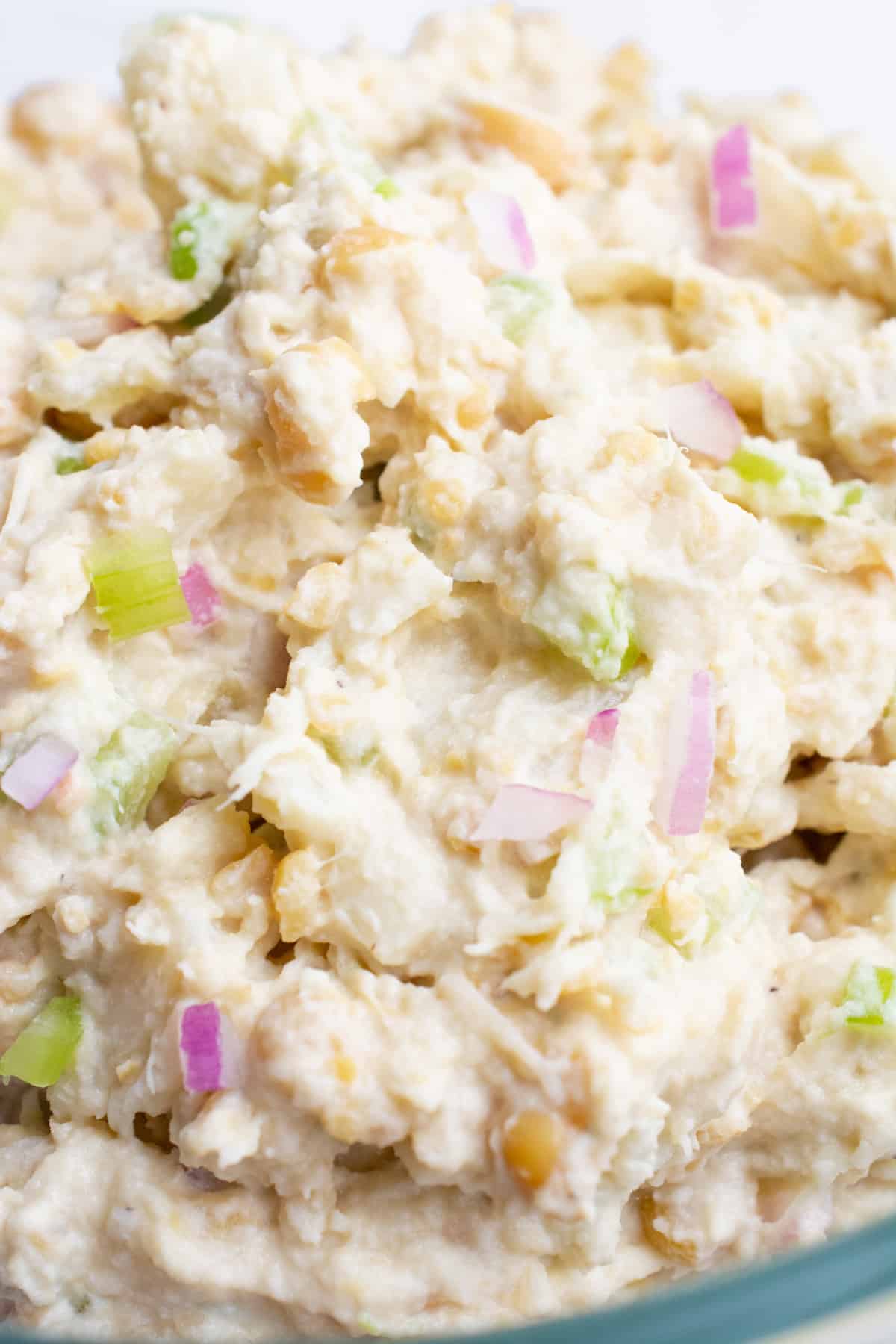 Close up of vegan tuna salad.
