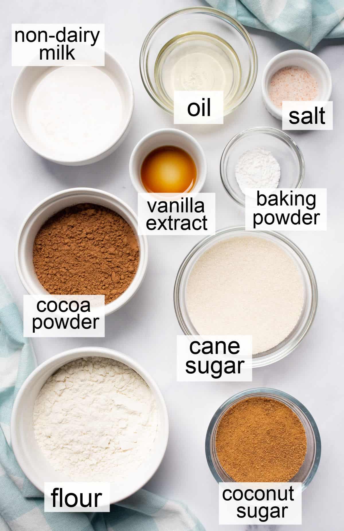 Ingredients to make vegan brownies.