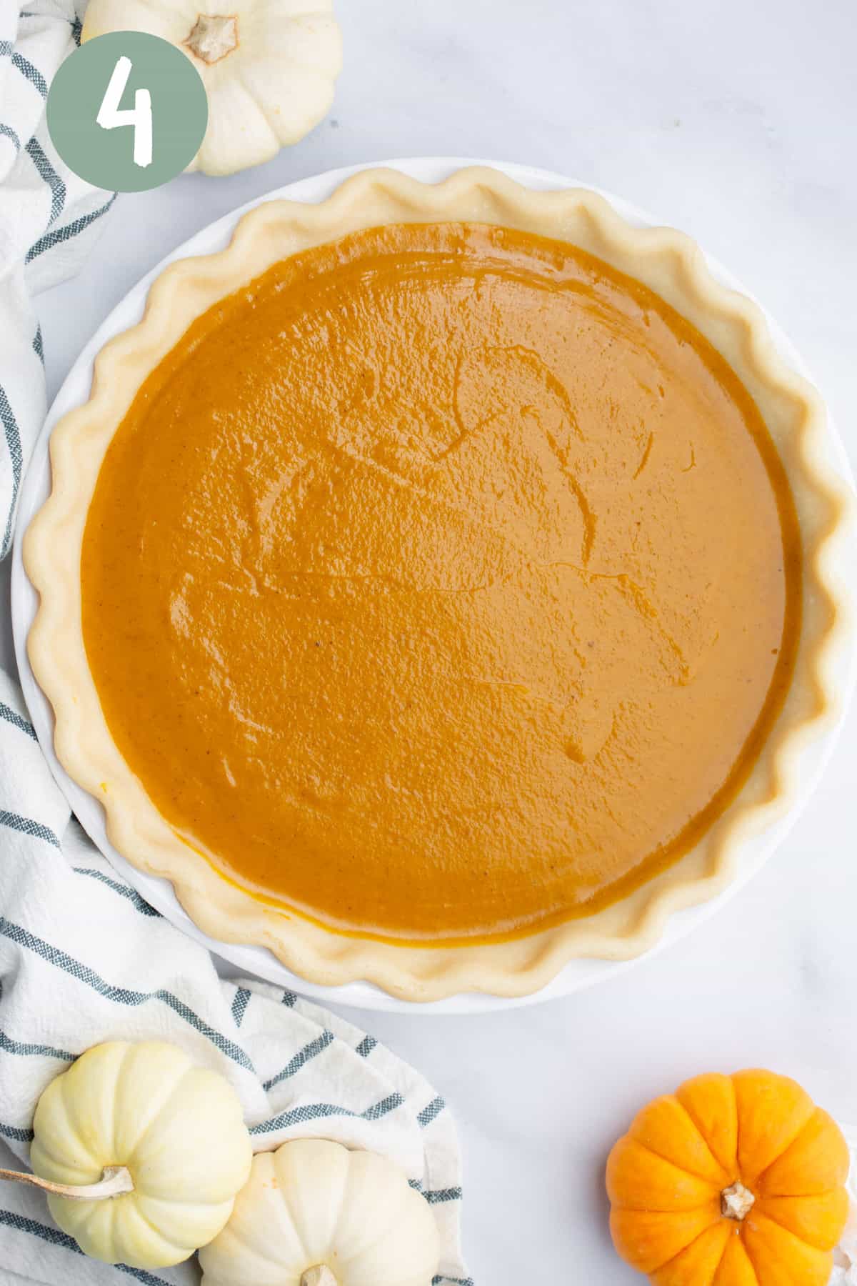 Vegan pumpkin pie before baking.