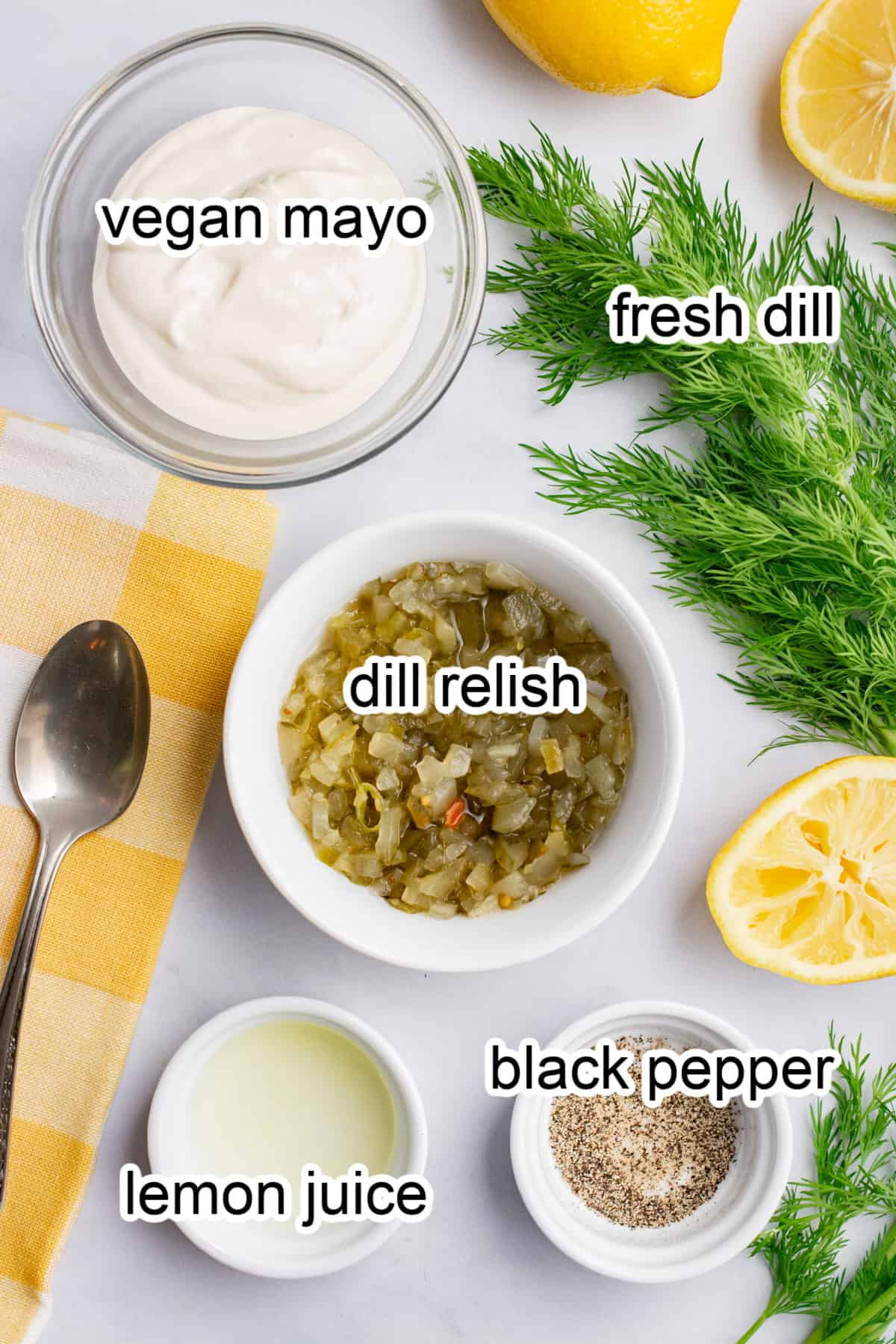 ingredients in bowls.