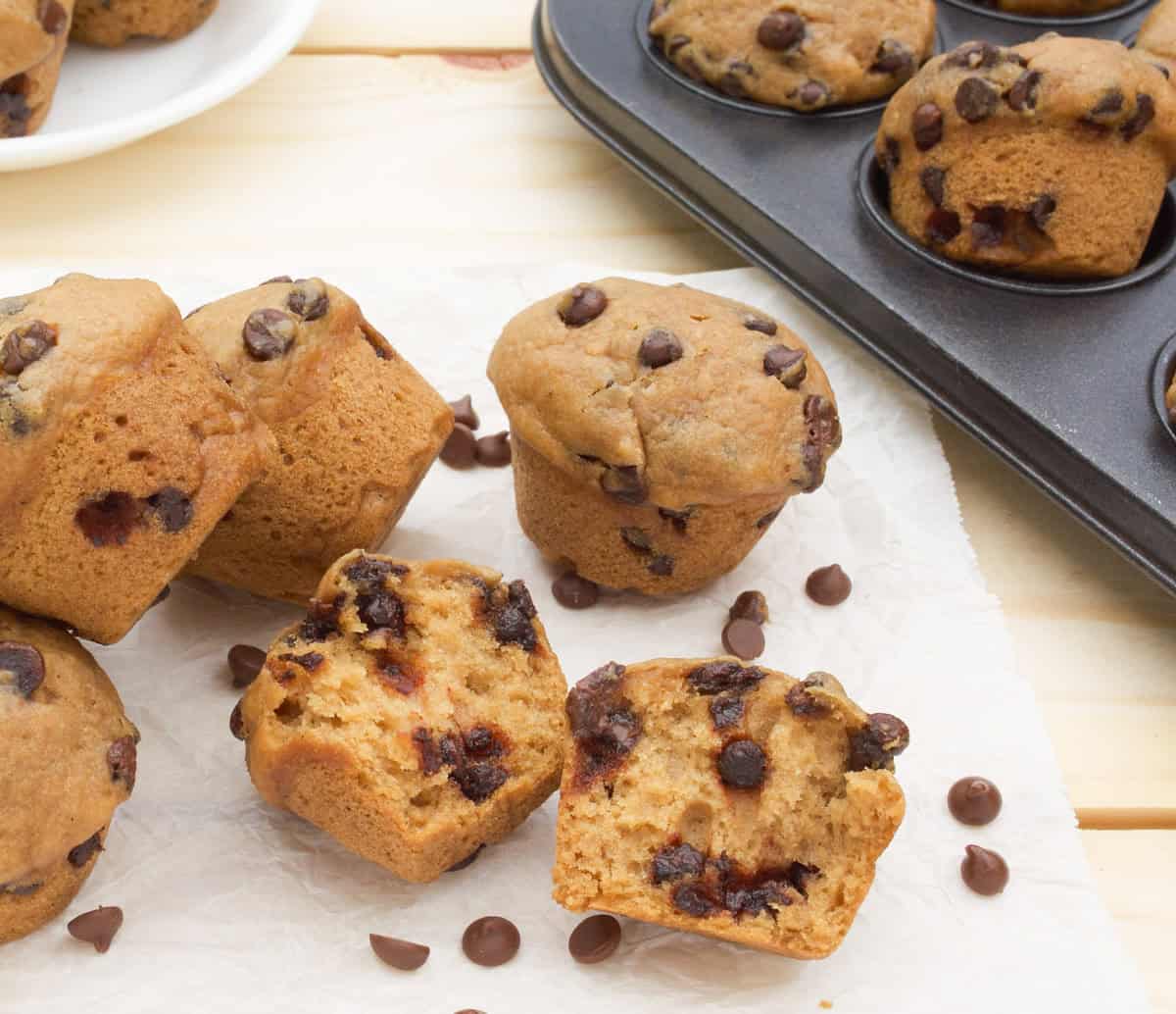 Mini chocolate chip muffins