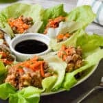 Butter lettuce leaves with a lentil filling.